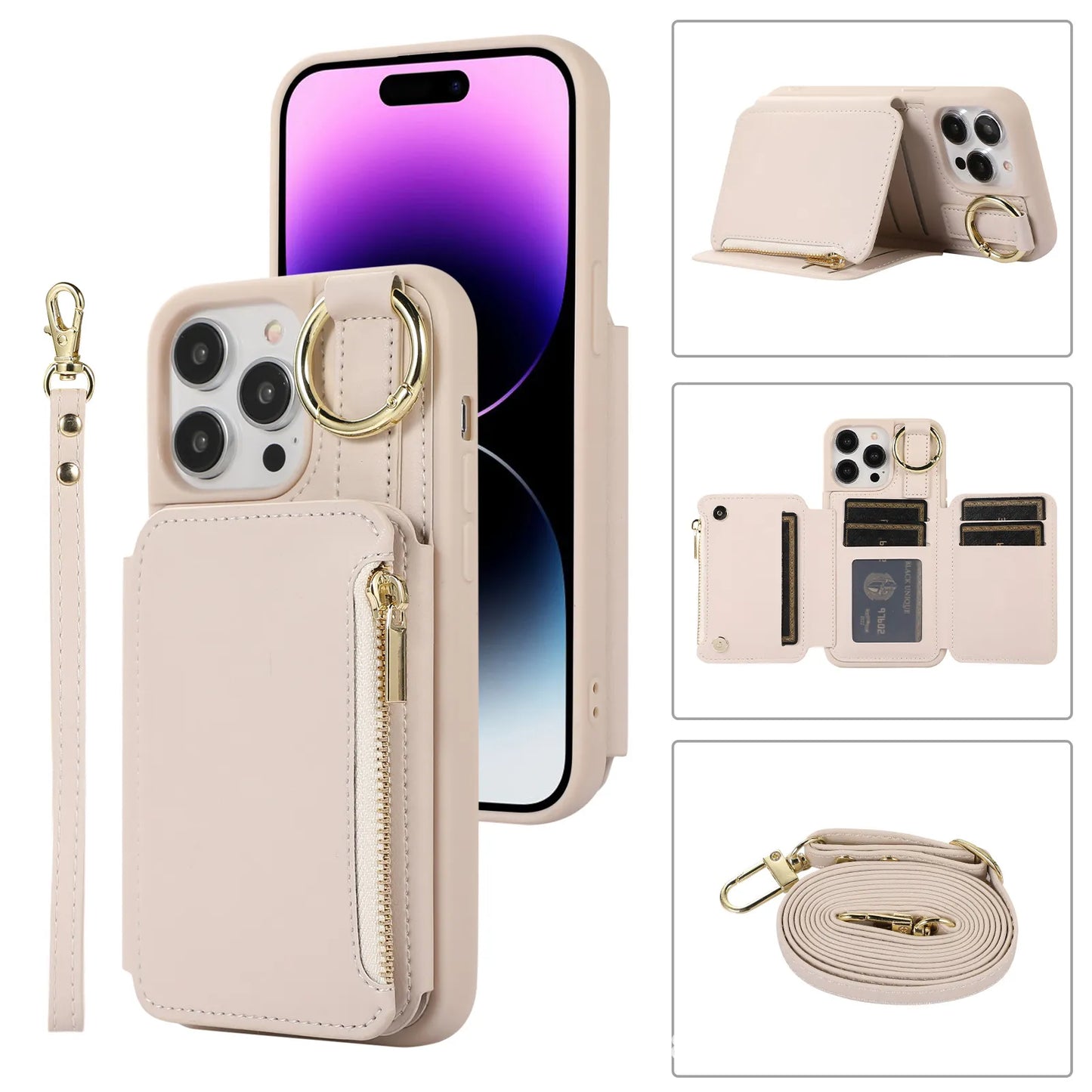 Adhesive Phone Case with Lanyard & Multi-Card Holder