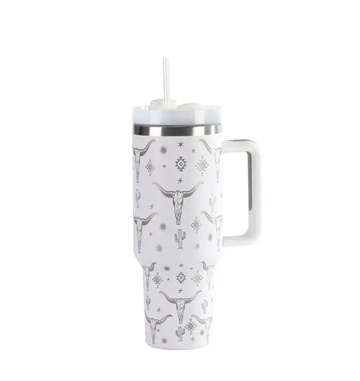 Laser Cow Head Printing Warm Vacuum Cup