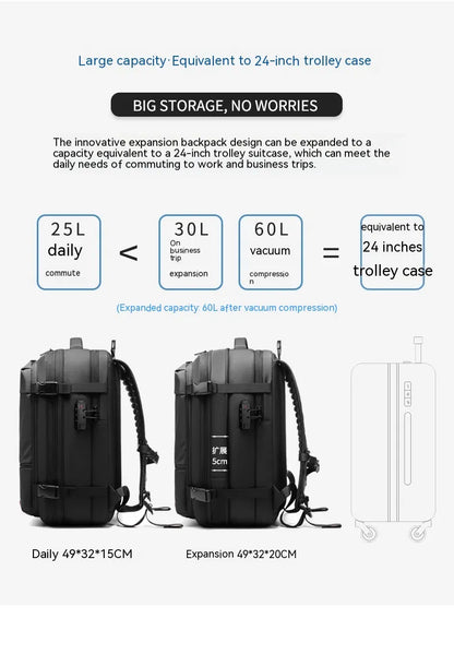 Multifunction Computer Bag Vacuum Compression Travel Backpack