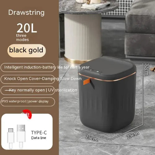 Smart Trash Can With Lid For Bedroom And Living Room Kitchen Storage