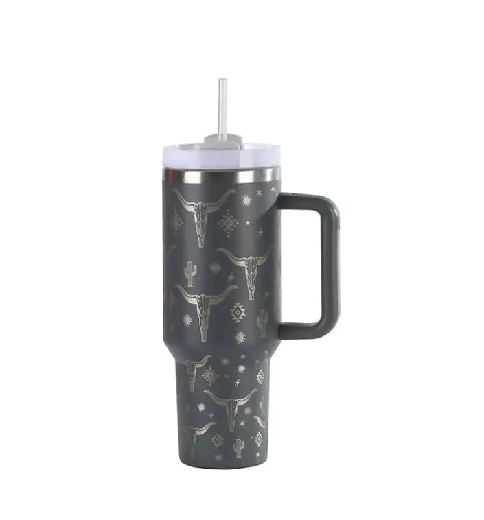 Laser Cow Head Printing Warm Vacuum Cup