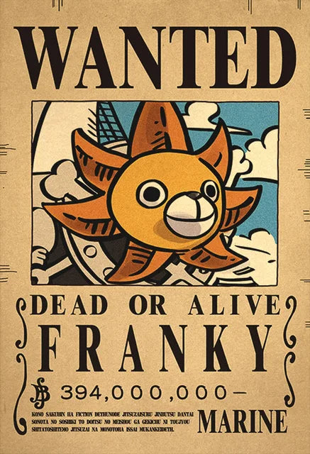 Anime Luffy Gear 5 One Pieces Bounty Wanted Posters