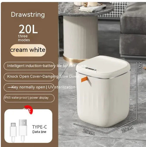 Smart Trash Can With Lid For Bedroom And Living Room Kitchen Storage